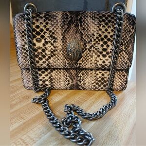 Elegant Snake Print Crossbody Bag with Chain